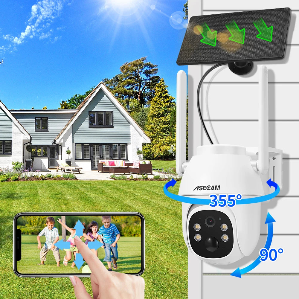 5MP Solar Camera 4G Sim Card PTZ Wireless Video Surveillance Outdoor PIR Human Detection Audio Wifi Battery CCTV Security Camera