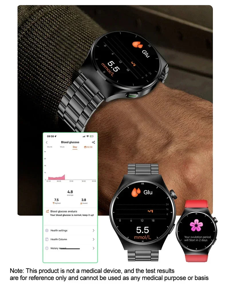 2024 New Medical Grade Smart Watchs Laser Treatment Blood Lipid Uric Acid Blood Sugar Fitness Tracker Bluetooth Call smartwatch - M atlas