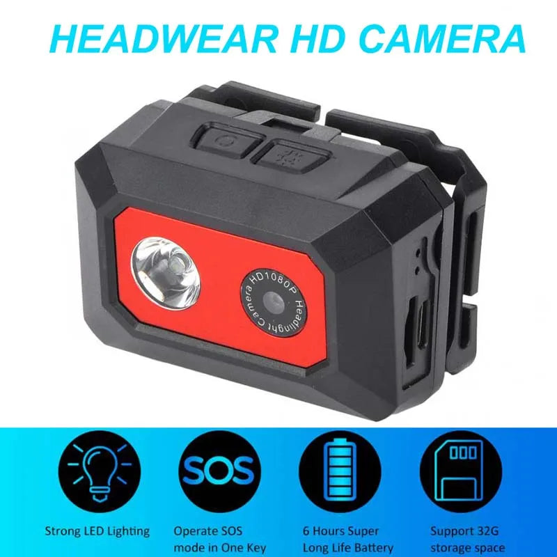HD 1080P Outdoor Sport Camera F18 Night Vision Camcorder SOS Head-mounted Action Cameras Helmet Video Recording DVR Cam - M atlas