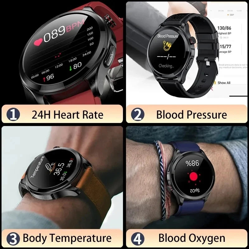 Healthy Blood Sugar Make Call Smartwatch 1.39 -inch 360*360 HD Large Screen ECG SmartWatch Monitoring Non-invasive Blood Glucose - M atlas