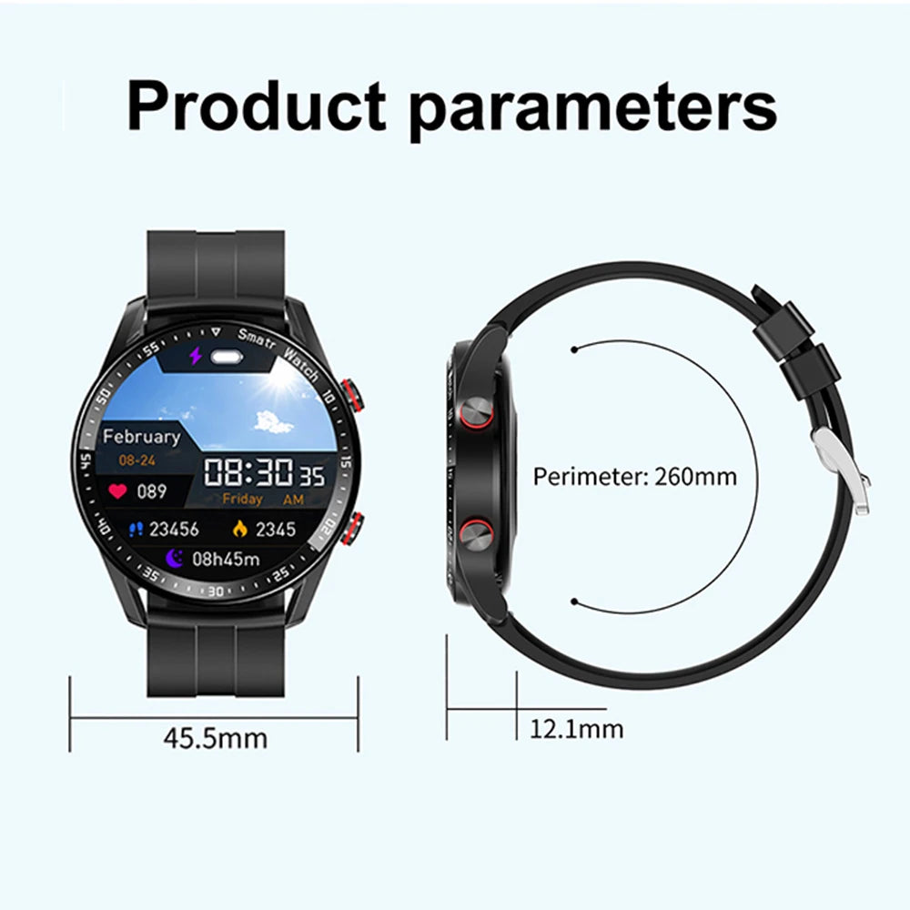 New 2023 ECG+PPG Smart Watch Bluetooth Call Music player Man Watch Sports Waterproof Luxury Smartwatch For Android ios - M atlas