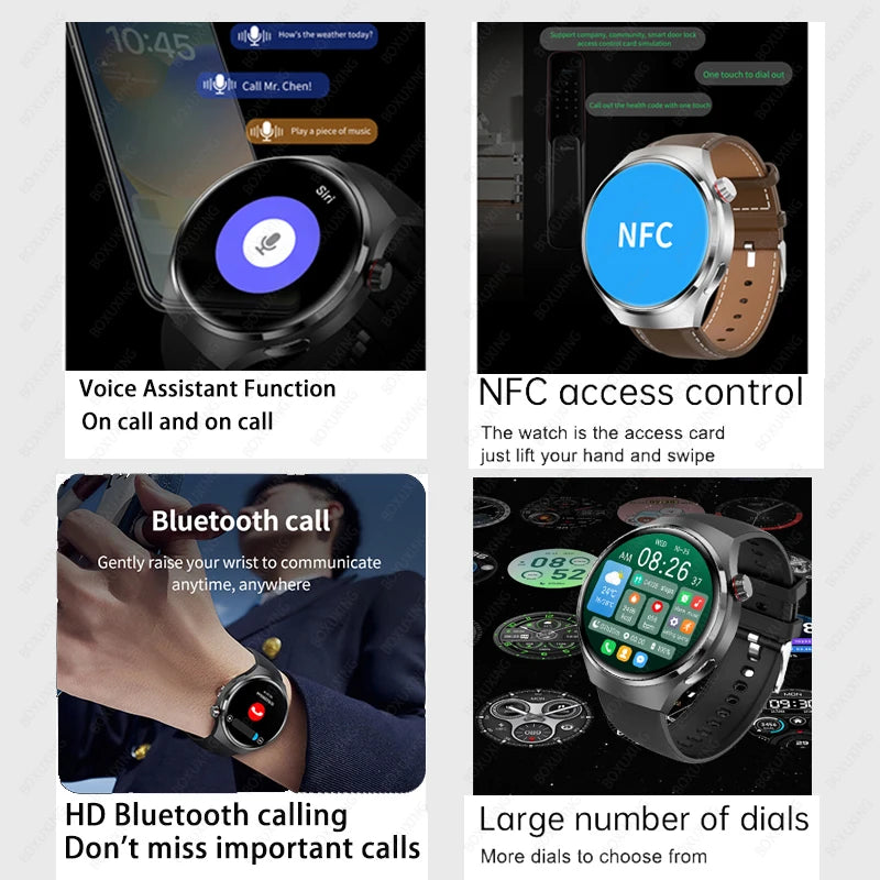 For Huawei Watch 4 Pro Smart Watch Men GPS Sports Tracker 1.53" HD Screen NFC Blood Sugar Watches Bluetooth Call SmartWatch Man - M atlas